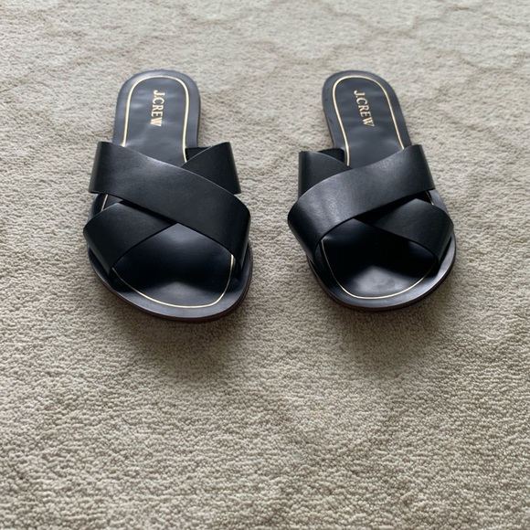 J Crew 7 Crossover Sandals leather Cyprus black - Picture 4 of 11